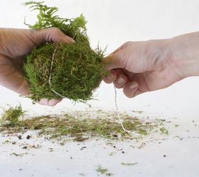 moss ball planters, crafts, gardening, how to, tie that twine