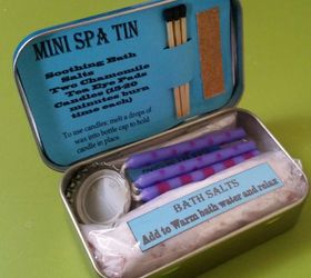 upcycled mini spa altoids gift tins stocking stuffer party favors, crafts, repurposing upcycling