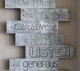 pallet wood family values sign, crafts, diy, home decor, pallet, wall decor