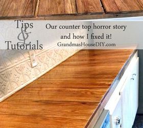 the horror story of our oak counter tops and how i fixed them, countertops, home improvement, kitchen design, woodworking projects