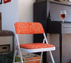 from practical folding chair to stylish seat with minted fabric, how to, painted furniture, reupholster