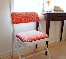 from practical folding chair to stylish seat with minted fabric, how to, painted furniture, reupholster