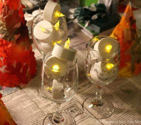 fall leaf tree luminaries, crafts, seasonal holiday decor, thanksgiving decorations