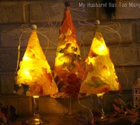 fall leaf tree luminaries, crafts, seasonal holiday decor, thanksgiving decorations