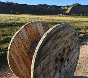 diy wire spool coffee table, diy, painted furniture, rustic furniture, woodworking projects