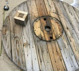 diy wire spool coffee table, diy, painted furniture, rustic furniture, woodworking projects