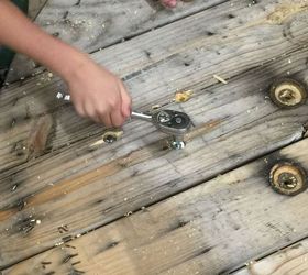 diy wire spool coffee table, diy, painted furniture, rustic furniture, woodworking projects