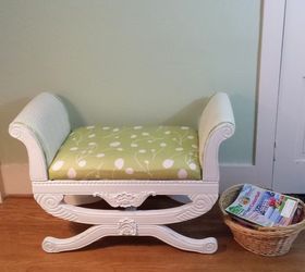 a first attempt at upholstering, painted furniture, reupholster