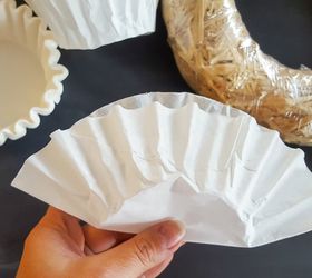 inexpensive winter white wreath from coffee filters great gift idea, christmas decorations, crafts, how to, repurposing upcycling, seasonal holiday decor, wreaths
