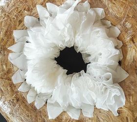 inexpensive winter white wreath from coffee filters great gift idea, christmas decorations, crafts, how to, repurposing upcycling, seasonal holiday decor, wreaths