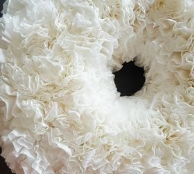 inexpensive winter white wreath from coffee filters great gift idea, christmas decorations, crafts, how to, repurposing upcycling, seasonal holiday decor, wreaths