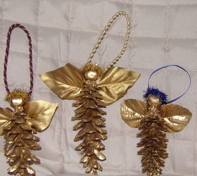 pinecone angel, crafts, seasonal holiday decor, Finished product