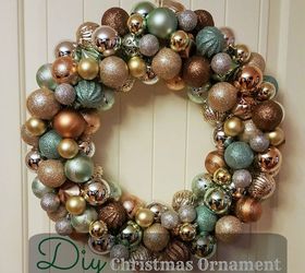 diy holiday ornament wreath, christmas decorations, crafts, seasonal holiday decor, wreaths