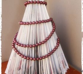 christmas trees from magazines, christmas decorations, crafts, repurposing upcycling