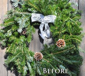 how can you dress up a basic evergreen wreath, christmas decorations, crafts, seasonal holiday decor, wreaths