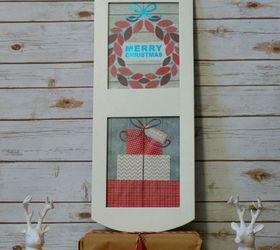 dollar store christmas gift bag wall art, christmas decorations, crafts