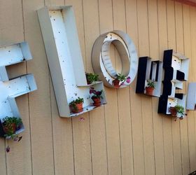 old metal letters pop in garden, diy, gardening, outdoor living, repurposing upcycling, FLOWER POWER