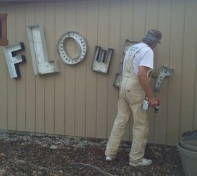 old metal letters pop in garden, diy, gardening, outdoor living, repurposing upcycling, I ll take an R