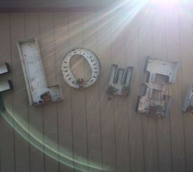old metal letters pop in garden, diy, gardening, outdoor living, repurposing upcycling, SUN S BLESSING