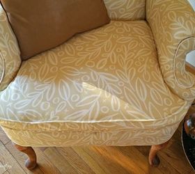 a wingback chair makeover, painted furniture, reupholster