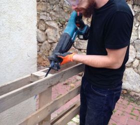 diy outdoor pallet table first woodworking attempt, how to, outdoor furniture, painted furniture, pallet, woodworking projects