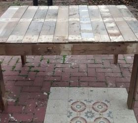 diy outdoor pallet table first woodworking attempt, how to, outdoor furniture, painted furniture, pallet, woodworking projects
