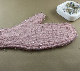 sweaters to mittens, crafts, repurposing upcycling, Pinned and sewn