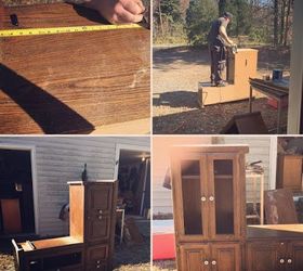 upcycled entertainment center becomes a great entryway bench, foyer, home decor, painted furniture, repurposing upcycling, rustic furniture