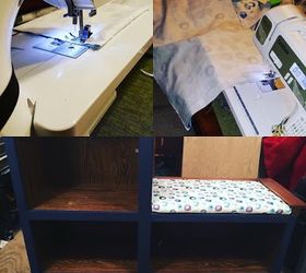 upcycled entertainment center becomes a great entryway bench, foyer, home decor, painted furniture, repurposing upcycling, rustic furniture