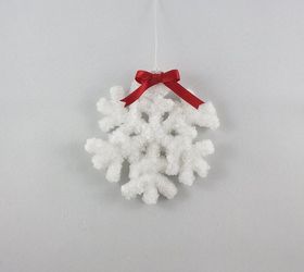 crystal snowflakes, christmas decorations, crafts, repurposing upcycling, seasonal holiday decor, Add a bow