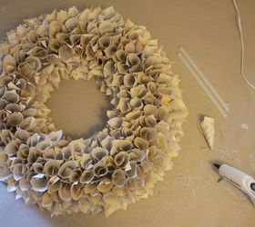 lush book page wreath, christmas decorations, crafts, repurposing upcycling, seasonal holiday decor, wreaths, Fill it up