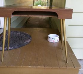 mid century contemporary table gets a new look, painted furniture, Boring without much character
