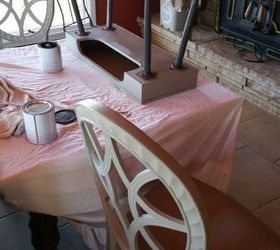 mid century contemporary table gets a new look, painted furniture, Gray to body Black to legs