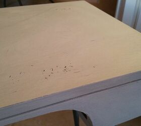 mid century contemporary table gets a new look, painted furniture, Distressed