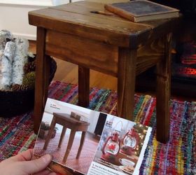 knockoff plow hearth elmwood stool, diy, painted furniture, woodworking projects