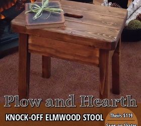 knockoff plow hearth elmwood stool, diy, painted furniture, woodworking projects