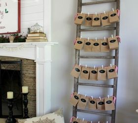 advent ladder calendar, chalkboard paint, christmas decorations, crafts, repurposing upcycling, seasonal holiday decor