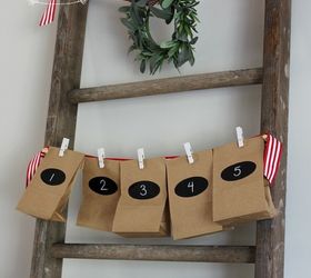 advent ladder calendar, chalkboard paint, christmas decorations, crafts, repurposing upcycling, seasonal holiday decor