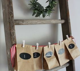 advent ladder calendar, chalkboard paint, christmas decorations, crafts, repurposing upcycling, seasonal holiday decor