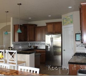 turquoise pendants light how to dye light shades, home improvement, how to, kitchen design, lighting, painting