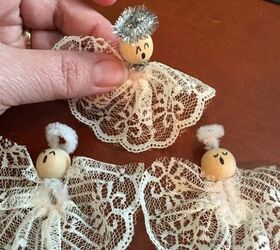 lacy angel wings ornament, christmas decorations, crafts, seasonal holiday decor