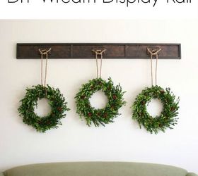 forget ribbon use rope diy christmas wreath display rail, christmas decorations, crafts, diy, woodworking projects, wreaths