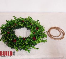 forget ribbon use rope diy christmas wreath display rail, christmas decorations, crafts, diy, woodworking projects, wreaths