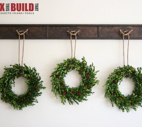 forget ribbon use rope diy christmas wreath display rail, christmas decorations, crafts, diy, woodworking projects, wreaths