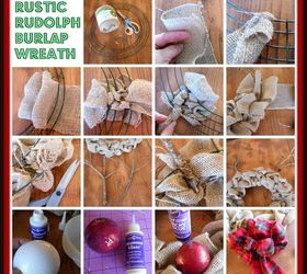 diy rustic rudolph burlap reindeer wreath, christmas decorations, crafts, wreaths