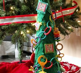 diy toddler christmas tree from a traffic cone, christmas decorations, crafts, seasonal holiday decor