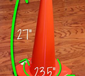 diy toddler christmas tree from a traffic cone, christmas decorations, crafts, seasonal holiday decor