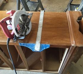 sentimental old dresser into a beautiful storage bench, outdoor furniture, painted furniture, storage ideas