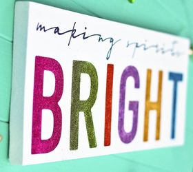 colorful glittery christmas sign making spirits bright, christmas decorations, crafts, seasonal holiday decor