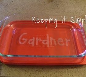 great wedding or christmas gift etched casserole dish diygifts, crafts